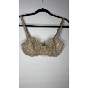 VICTORIA'S SECRET BEIGE LACE UNDERWIRE PUSH-UP BRA SIZE 32DD